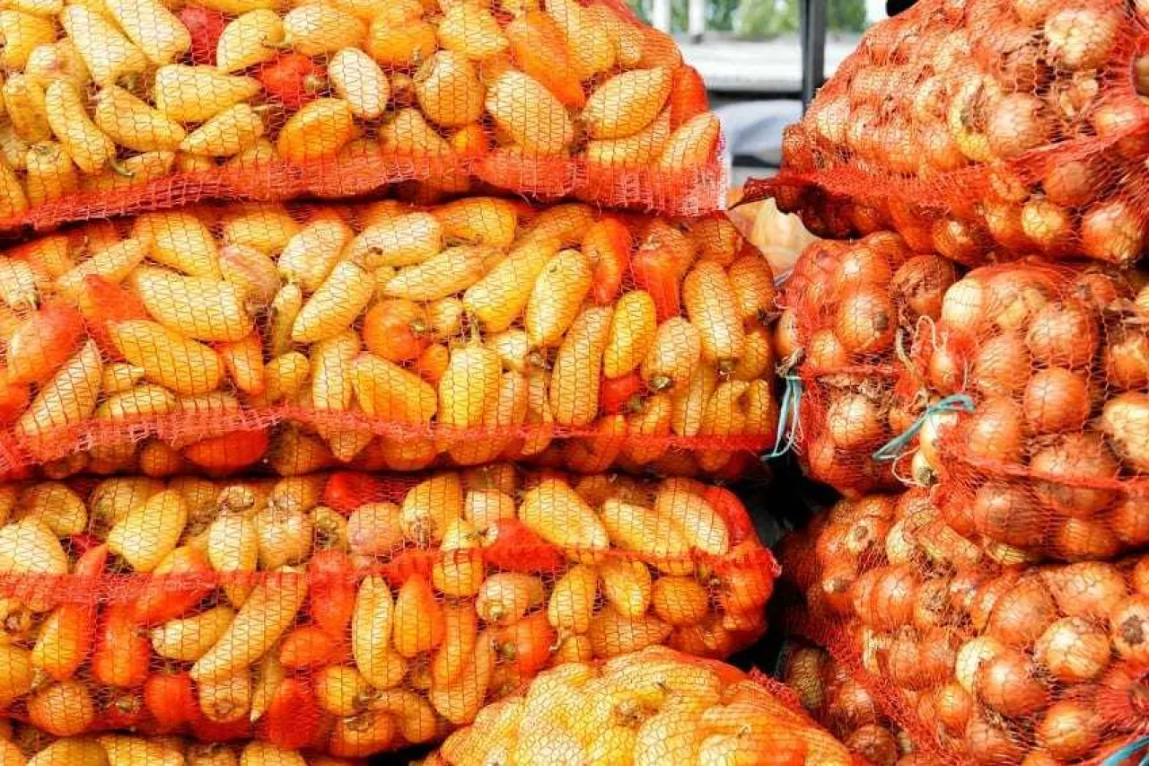 Fresh vegetables on wholesale market