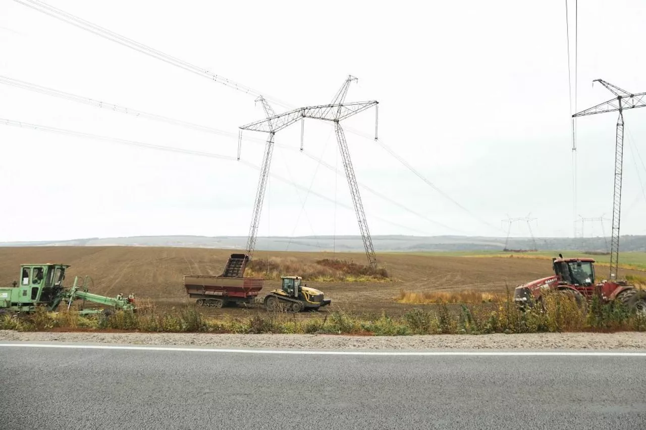 Odessa, Ukraine - 20 january 2022: Agricultural machinery in field in autumn season