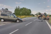 Wypadek drogowy z udziałem ciągnika rolniczego
