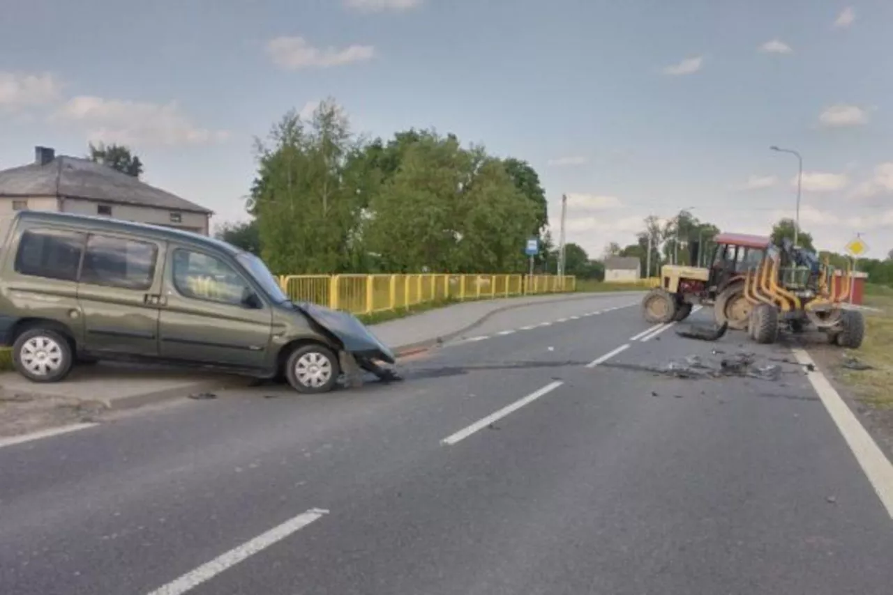Wypadek drogowy z udziałem ciągnika rolniczego