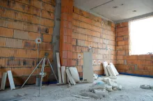 building a house, unfinished interior