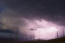 A strom passes thru quickly near Chittenden Road in Yellowstone