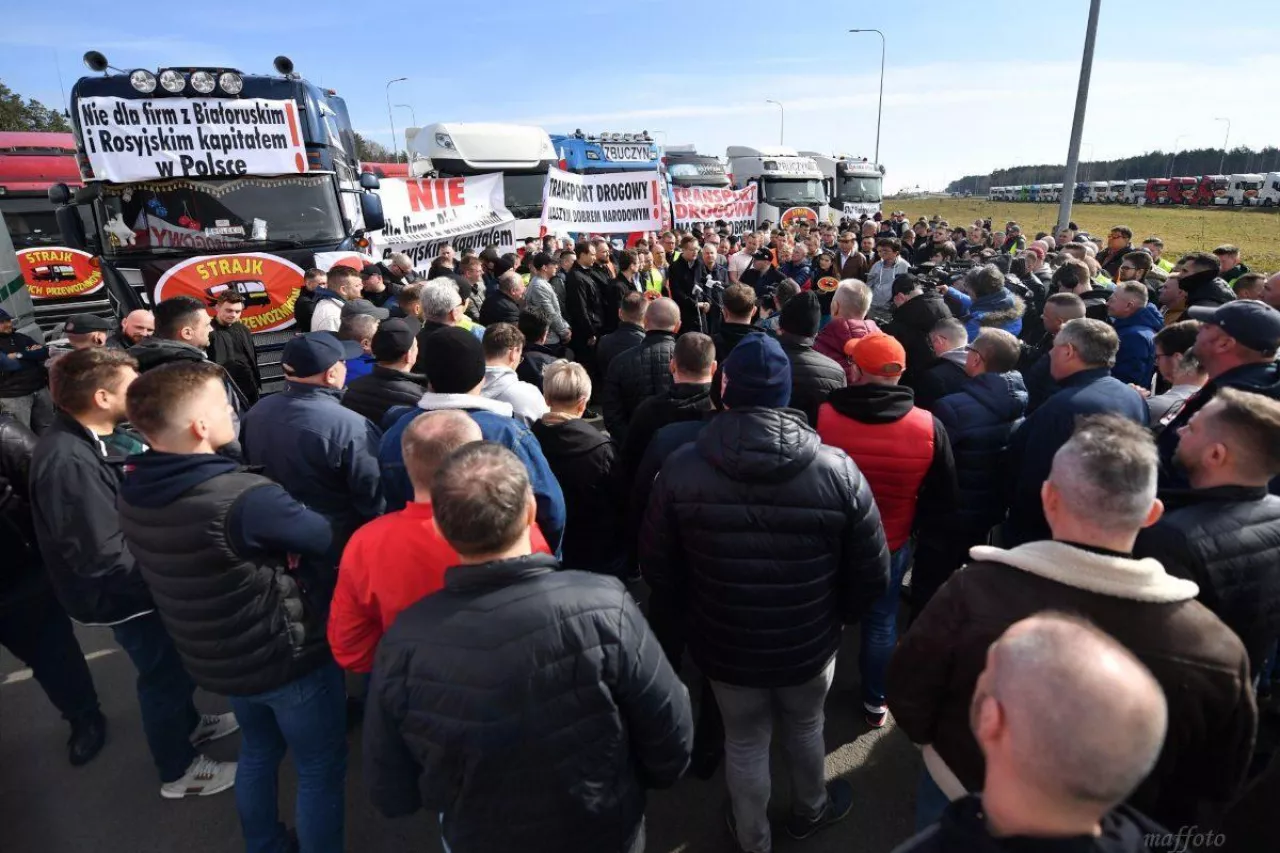 Strajk polskich firm transportowych