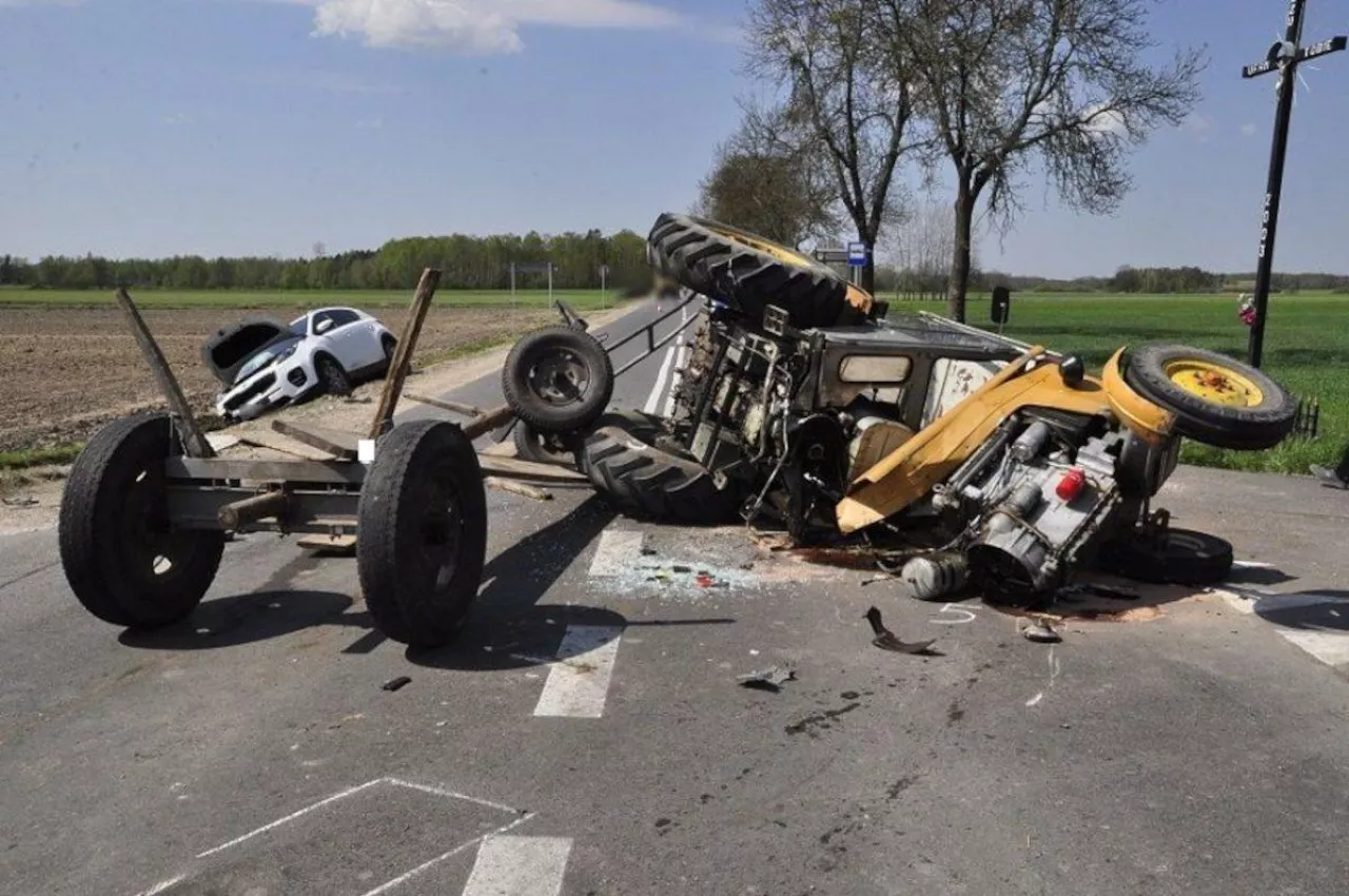 Wypadek z udziałem ciągnika rolniczego
