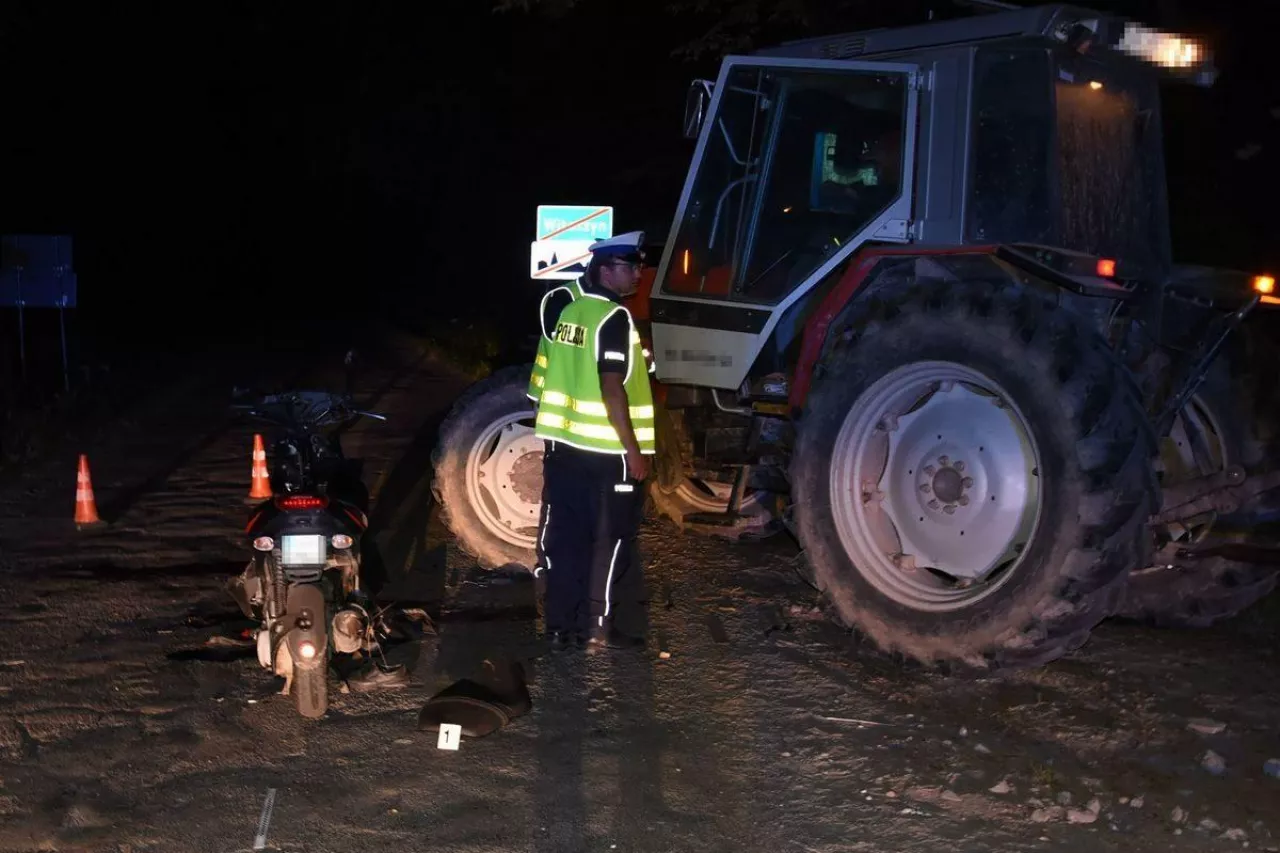 Wypadek z udziałem ciągnika