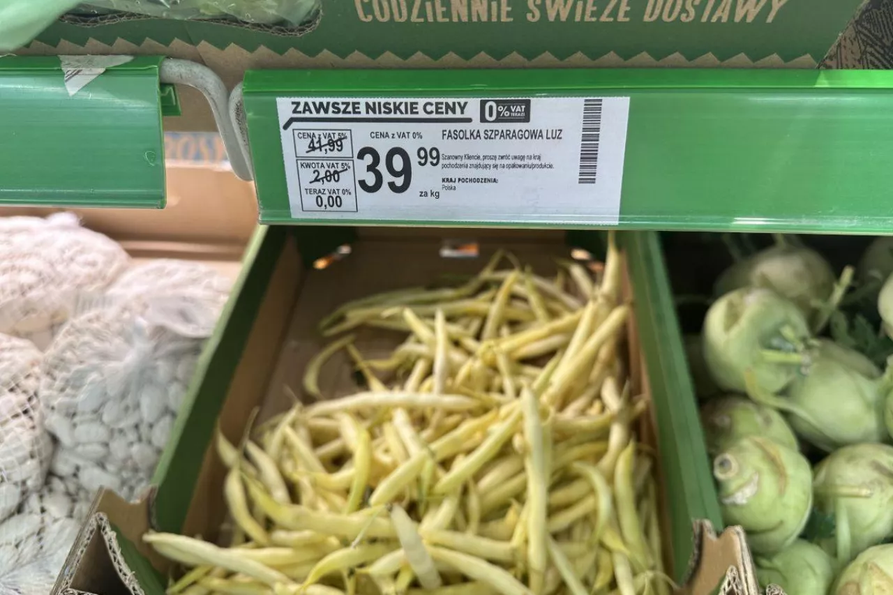 Cena fasolki szparagowej w sklepie