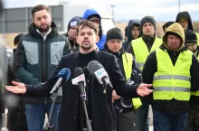 Michał Kołodziejczak protest na granicy z Ukrainą