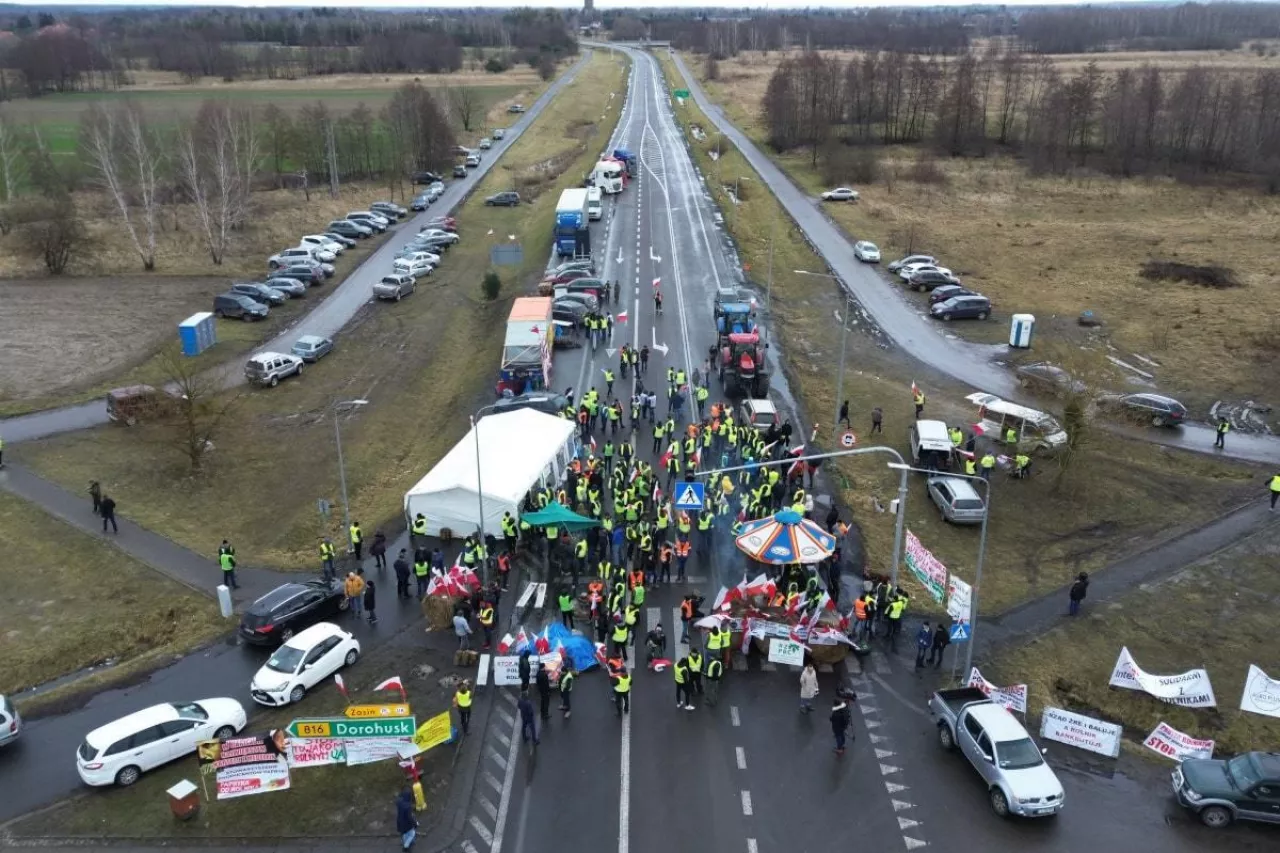 Protest na granicy w Dorohusku